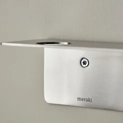 Hot Meraki Estante con colgador de botellas y gancho , Acero pulido Plateado