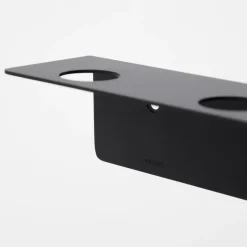 Discount Meraki Estante con colgador de botellas y gancho , Acabado cepillado Negro