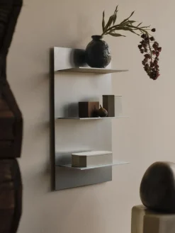 Discount Ferm Living Estante de pared Lager triple small, Aluminium Plateado