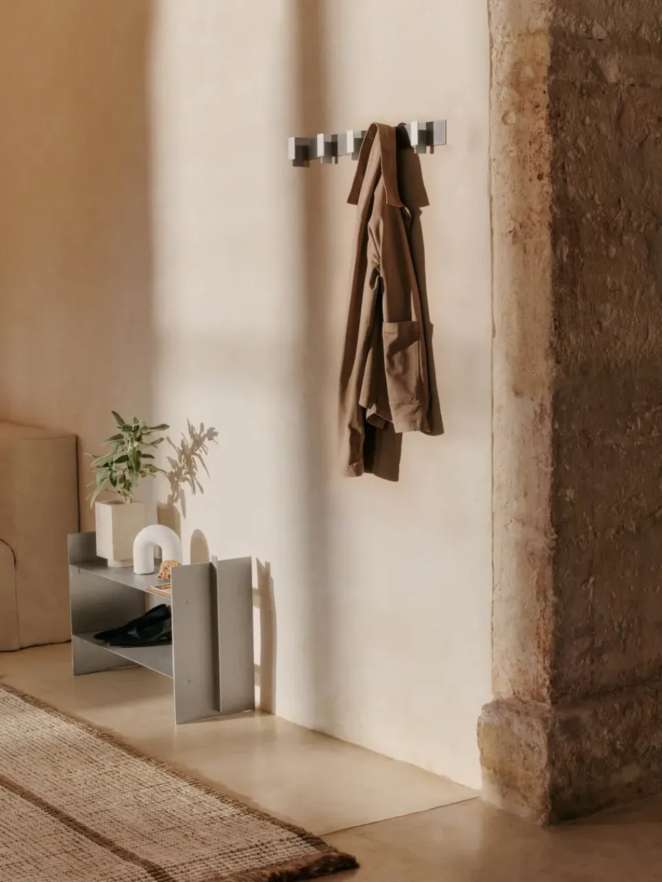 Discount Ferm Living Estante de pared Lager 26x77 cm, Aluminio Plateado