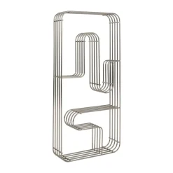 Outlet AYTM Estante de pared rectangular Curva, Plata Negro