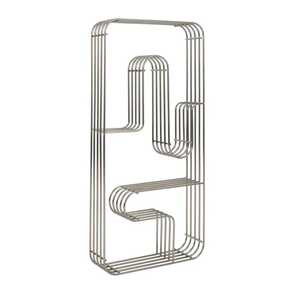 Outlet AYTM Estante de pared rectangular Curva, Plata Negro