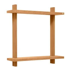 Best Andersen Furniture Estante de pared Treat doble, Roble natural aceitado, 50×12×50 cm Beige
