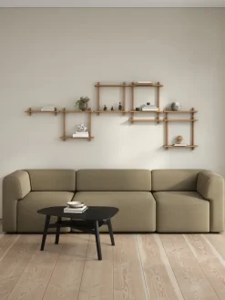 Best Andersen Furniture Estante de pared Treat doble, Roble natural aceitado, 50×12×50 cm Beige