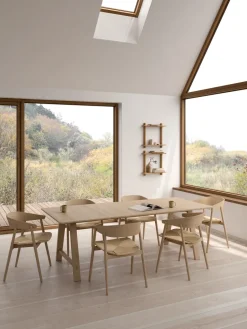 Best Andersen Furniture Estante de pared Treat doble, Roble natural aceitado, 50×12×50 cm Beige