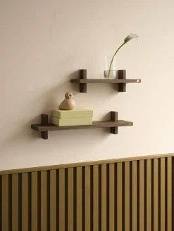 New Andersen Furniture Estante de pared Treat individual, Roble ahumado aceitado, 50×12×11,2 cm Marrón