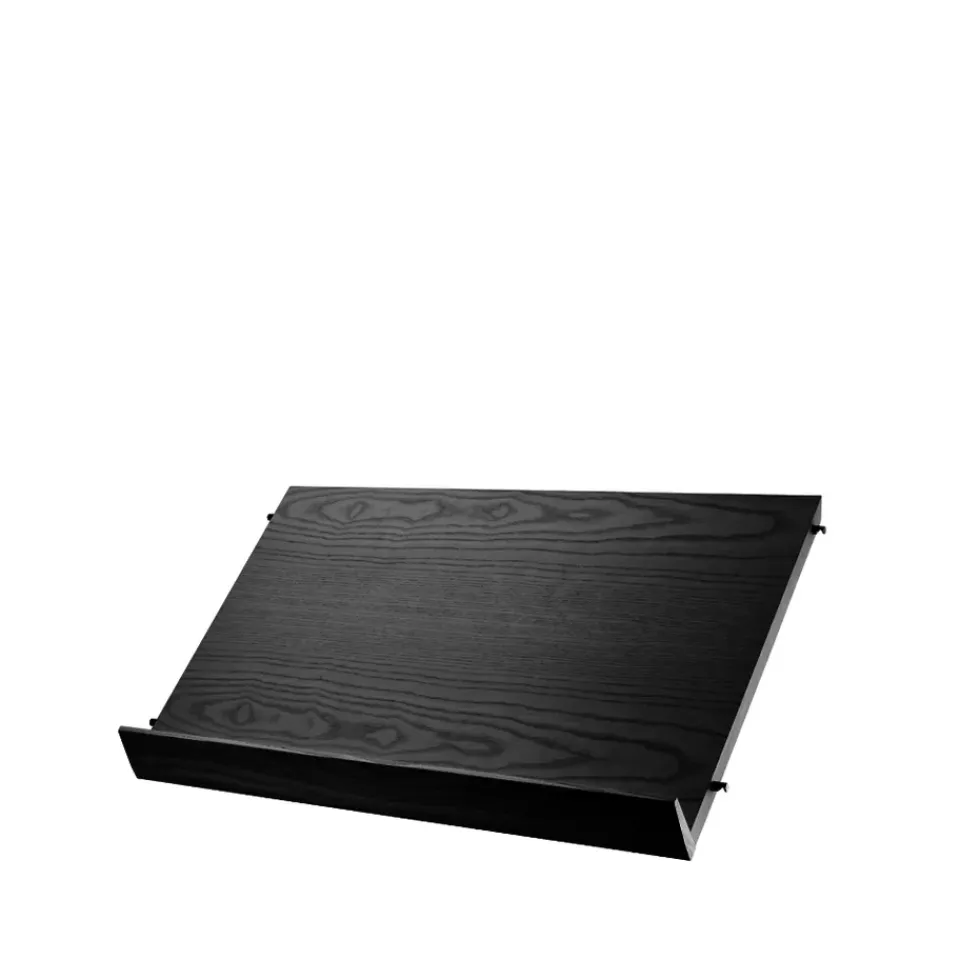 Discount String Estante para revistero madera, Fresno teñido de , 58x30 cm Negro