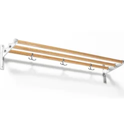 Clearance Essem Design Estante perchero o zapatero Nostalgi , roble, aluminio MarrónPlateado