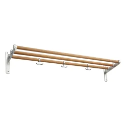 Clearance Essem Design Estante perchero o zapatero Nostalgi , bambú-aluminio MarrónPlateado