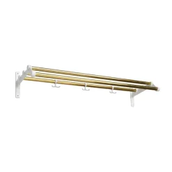 New Essem Design Estante sombrerero Nostalgi 291, Latón, base blanca Color dorado