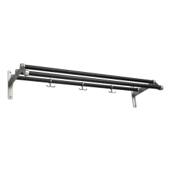 Discount Essem Design Estante sombrerero Nostalgi 291 100 cm, negro-aluminio NegroPlateado