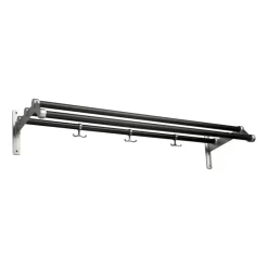 Hot Essem Design Estante sombrerero Nostalgi 291 100 cm, roble teñido de negro-aluminio NegroPlateado