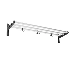 Hot Essem Design Estante sombrerero o zapatero Nostalgi, Aluminio, base negra Negro