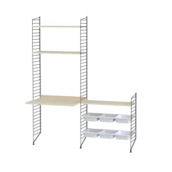 String Estante , Fresno, 78x30 cm, paquete de 3 Beige