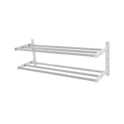Best Scherlin Estante zapatero 12, Acero/blanco-aluminio con revestimiento blanco Gris