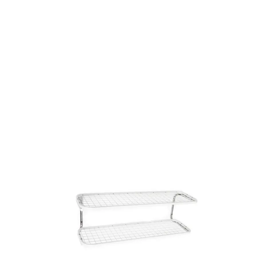 Clearance Essem Design Estante zapatero Classic 650, /cromo, 2 niveles, 50 cm Blanco