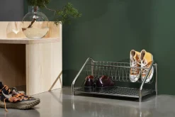 Hot Essem Design Estante zapatero Funk, Acero inoxidable Plateado