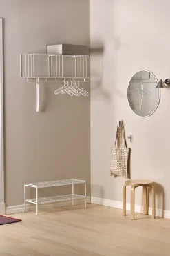 New Scandi Living Estante zapatero Nod 80x30x37 cm, White Blanco