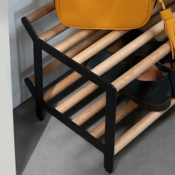 Sale Essem Design Estante zapatero Tamburin 100 cm, Roble- Negro
