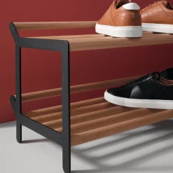 Sale Essem Design Estante zapatero Tamburin 100 cm, Roble- Negro
