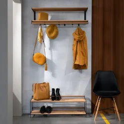 Sale Essem Design Estante zapatero Tamburin 100 cm, Roble- Negro