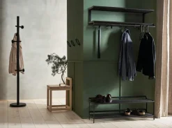 Essem Design Estante zapatero Tamburin 60 cm, roble teñido de - Negro