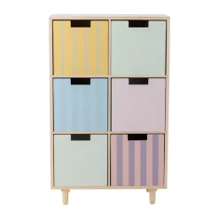 Outlet Bloomingville Estantería Calle con 6 cajones 55x88,5 cm, Natur Blanco