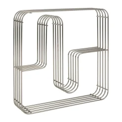 AYTM Estantería de pared cuadrado Curva, Plata Negro