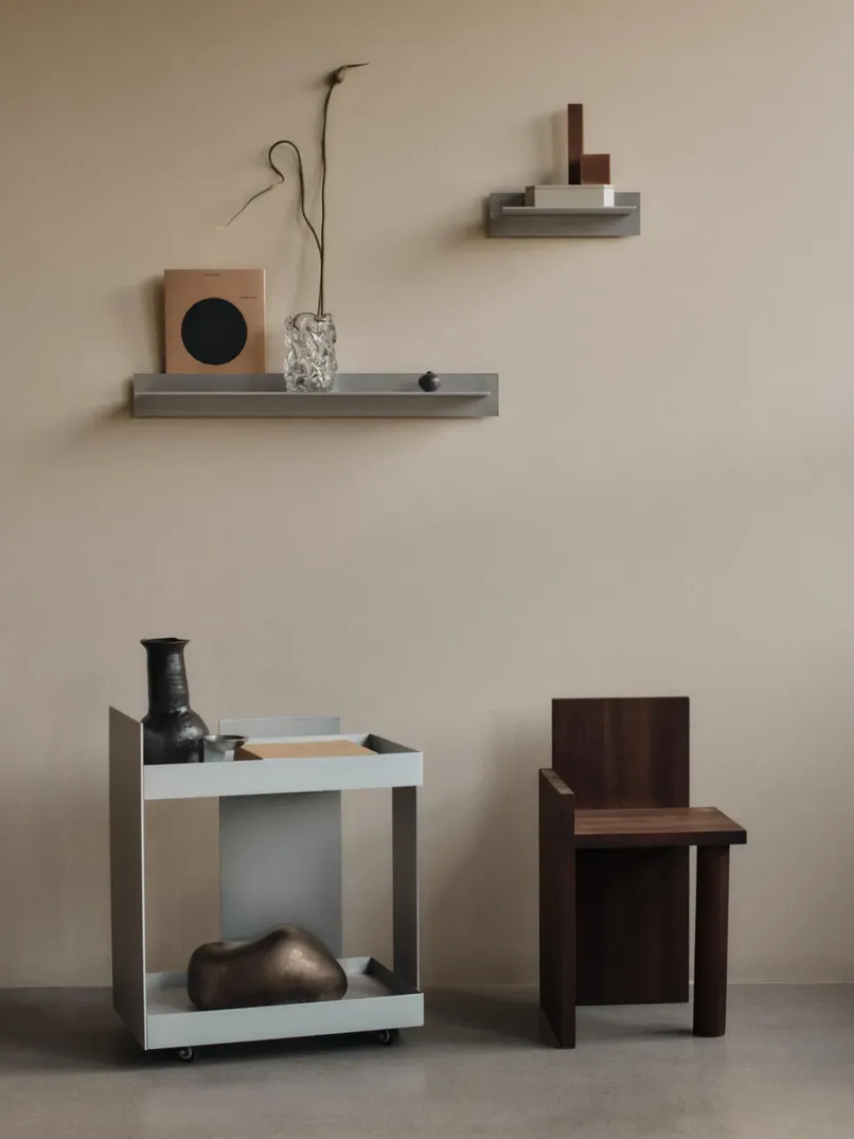 Online Ferm Living Estantería de pared Lager singel 35, Aluminium Plateado