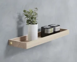 Clearance Andersen Furniture Estantería de pared Shelf 10 32 cm, Lacquered oak Marrón