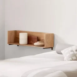 New Kristina Dam Studio Estantería de pared Stack, Oak, soportes en nogal aceitado oscuro Beige