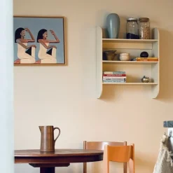 Discount TÔNN furniture Estantería de pared Strapats 62x73,6 cm, Off-white Blanco