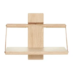Discount Andersen Furniture Estantería de pared Wood Wall Small 30x18x24 cm, Oak Marrón