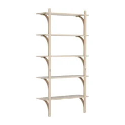 Clearance Swedese Estantería Levi de 5 baldas, Roble pigmentado en -aluminio, 90 cm Blanco