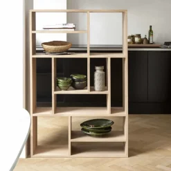 Hot Ethnicraft Estantería M Rack pequeña, Roble con aceite duro encerado Beige