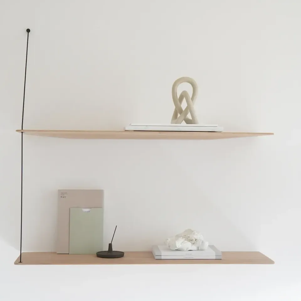 Clearance Woud Estantería Stedge 80 cm, roble pigmentado blanco Marrón