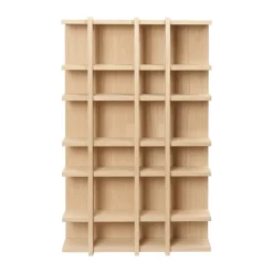 Hot Ferm Living Estantería Tilem, Chapado de roble, 4x6 Beige