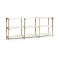 HAY Estantería Woody, Oak-almond white, baja Blanco