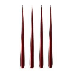 Ester & erik 4 Velas lacadas, vinröd, 42 cm Rojo