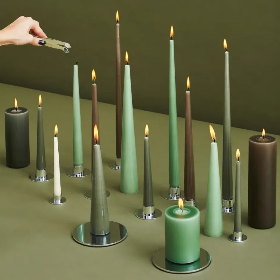 Hot Ester & erik 4 Velas lacadas, green soil, 42 cm Verde