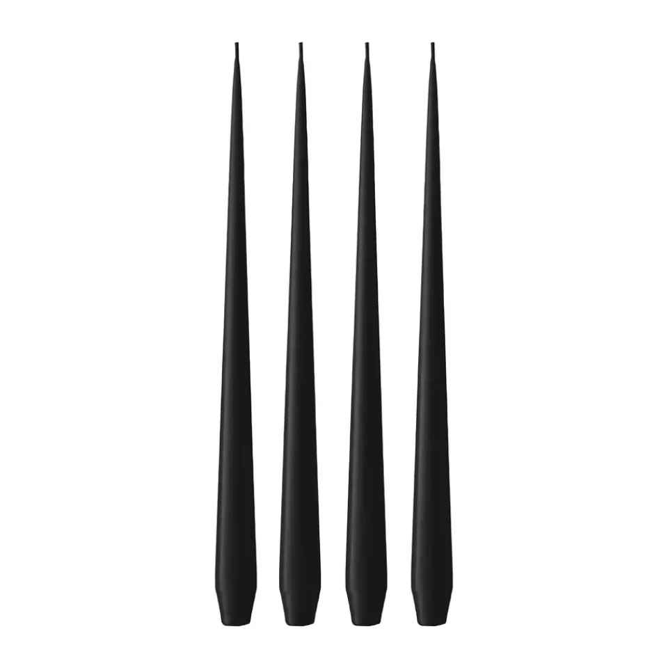 New Ester & erik 4 Velas mate, Velvet matt black 95, 32 cm Negro