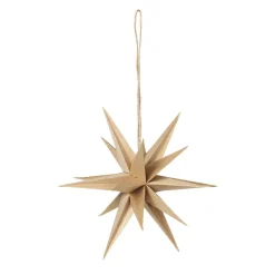 Clearance Broste Copenhagen Estrella de madera Venus Ø20 cm, Natural Beige