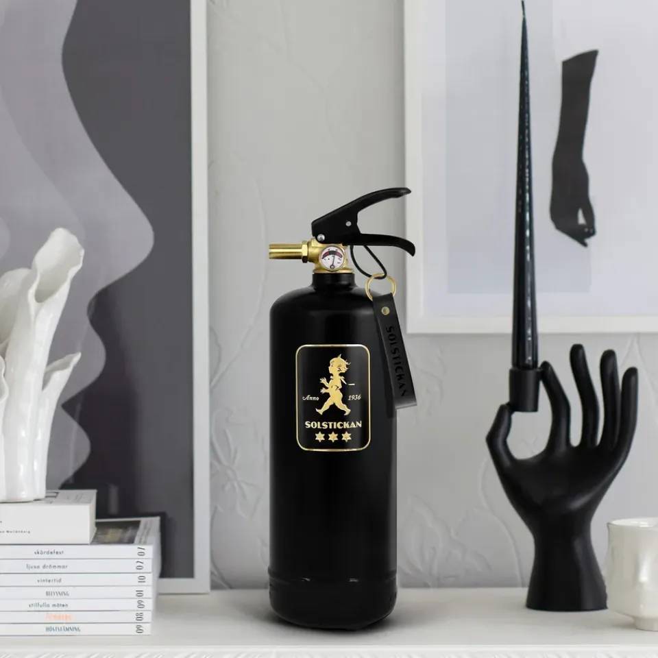 Hot Solstickan Design Extintor Solstickan 2 kg, Negro-dorado NegroColor dorado