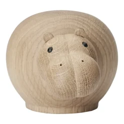 Discount Woud Figura de madera Hibo hipopótamo, Small Marrón