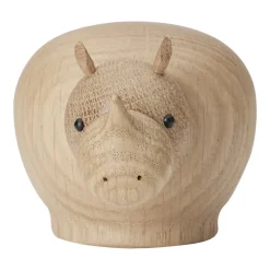 Hot Woud Figura de madera Rina rinocerante, Small Marrón