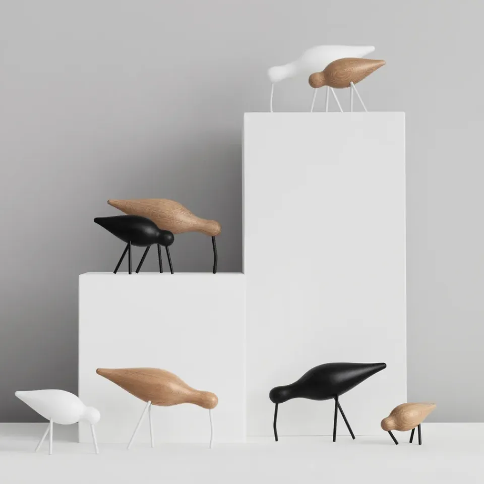 New Normann Copenhagen Figura Shorebird roble-blanco, mediana MarrónBlanco