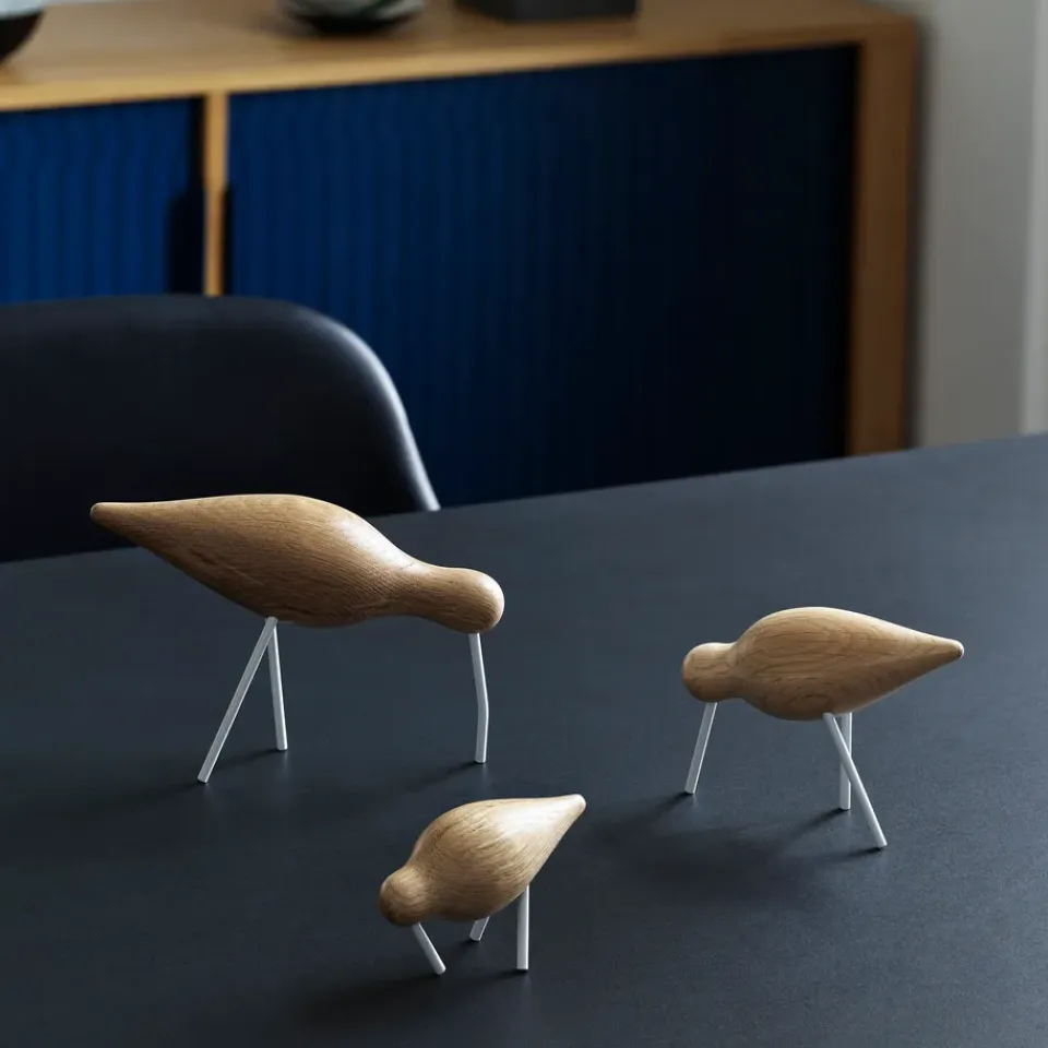 New Normann Copenhagen Figura Shorebird roble-blanco, mediana MarrónBlanco