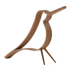 Hot Cooee Design Figura Woody Bird pequeña, Roble Marrón