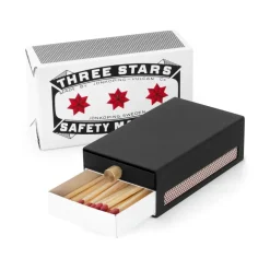 Solstickan Design Funda para cerillas Three Stars grande, Negro
