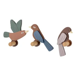 Outlet Bloomingville Gancho Lewi 3 piezas, pájaros Multi